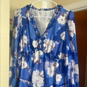 Floral Blue Women's Dress